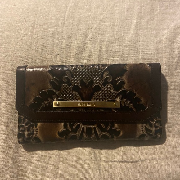 Brahmin Espresso Fresco soft checkbook wallet - Picture 1 of 9